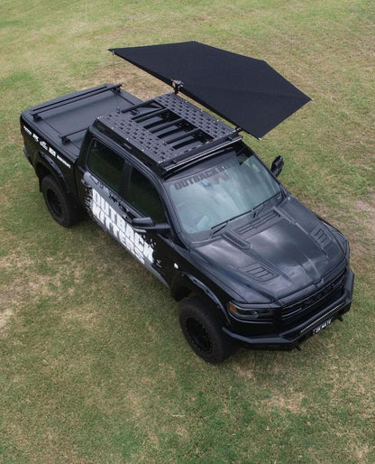 small 180 freestanding awning on American truck